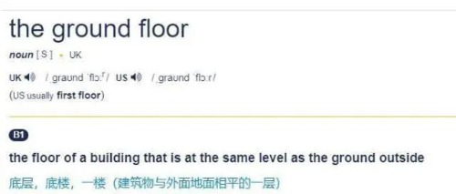 电梯的英文是什么？first floor在英国不是表达一楼？